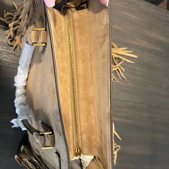 NWT Michael Kors Hamilton Large Fringe Suede Satchel - Picture 8 of 13